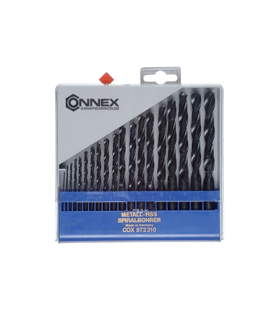 SET 19 PUNTE ELICOIDALI PER METALLO CONNEX IN ACCIAIO HSS DA Ø 1 A 10 MM