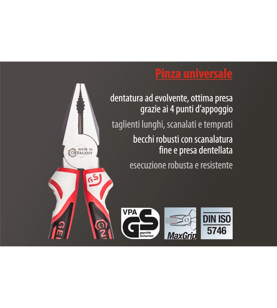 PINZA UNIVERSALE 3K 200 MM.