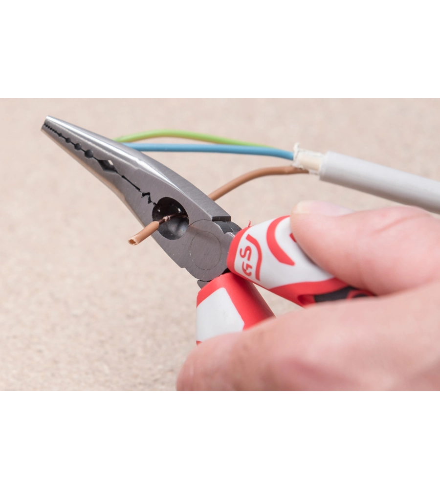 PINZA BECCHI CURVI 3K CON CRIMPATRICE E SPELAFILI 160 MM.