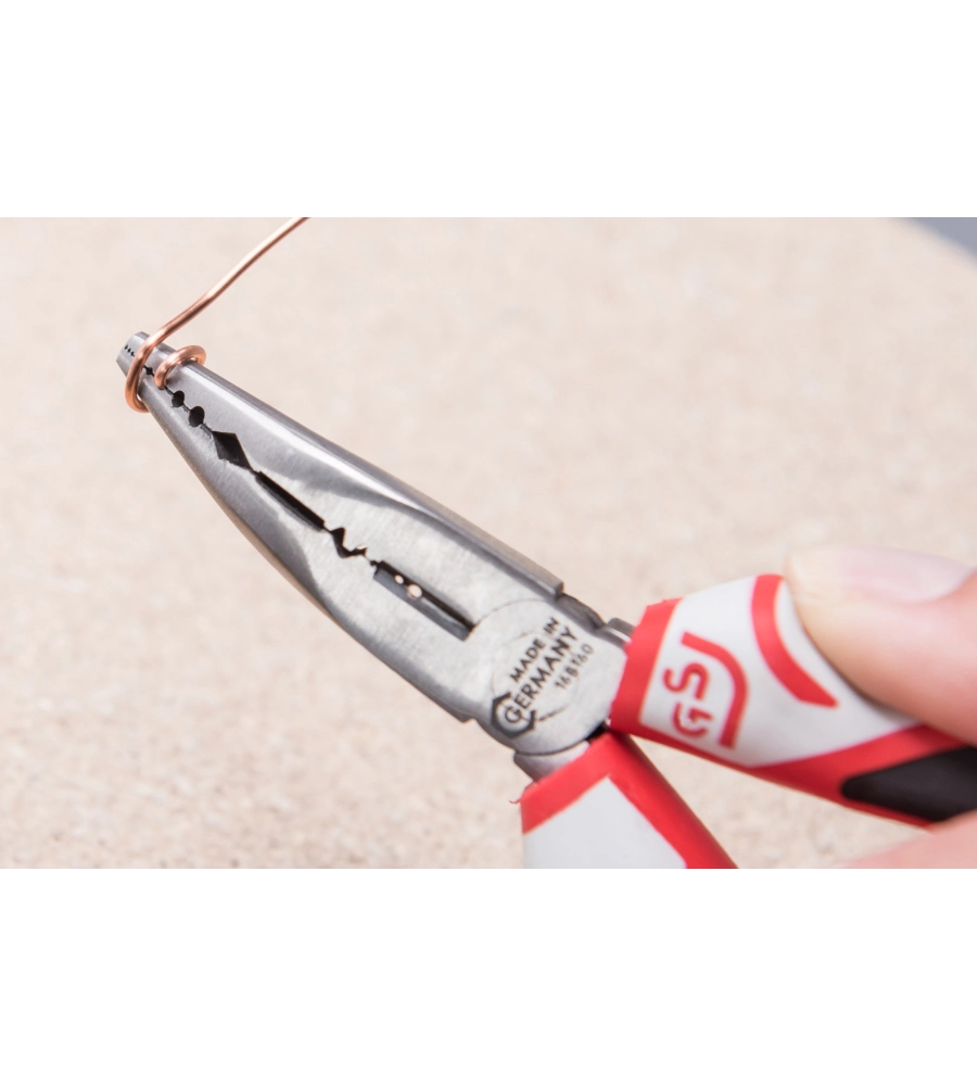 PINZA BECCHI CURVI 3K CON CRIMPATRICE E SPELAFILI 160 MM.