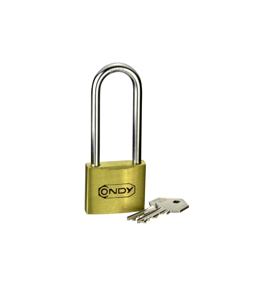 LUCCHETTO IN OTTONE PESANTE ARCO LUNGO