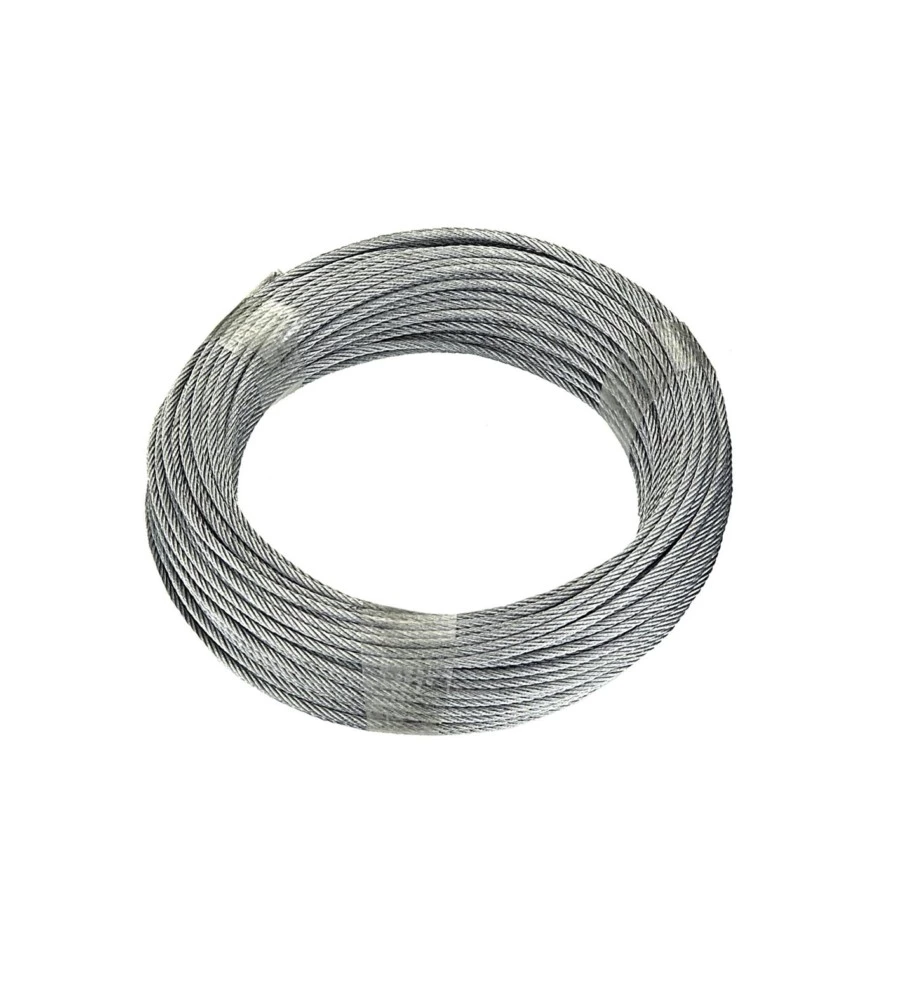 FUNE IN ACCIAIO ZINCATO ANIMA IN FIBRA TESSILE Ø 4 MM. - 20 MT.