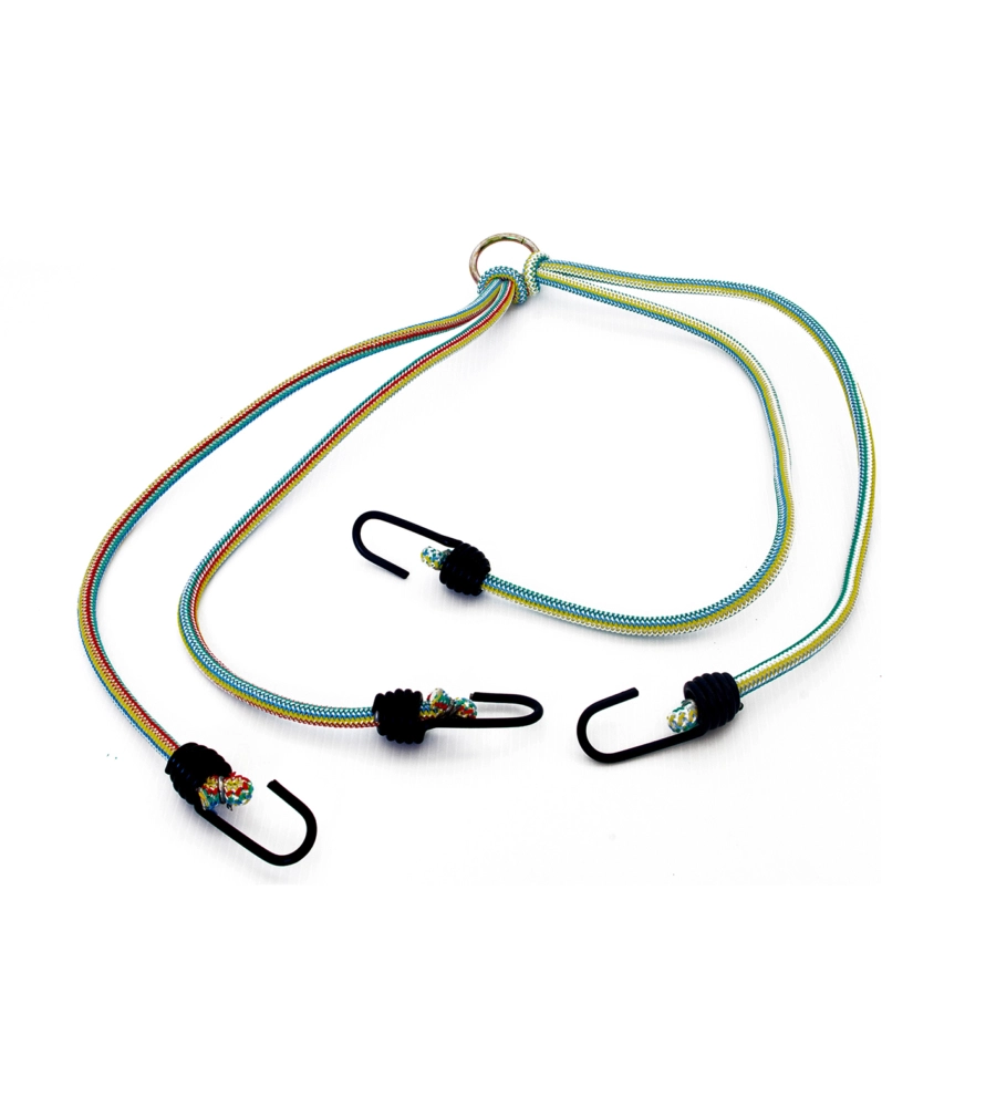 CORDA ELASTICA PORTAPACCHI "A RAGNO" - GANCI PLASTICA - 6 BRACCI - 2 PZ.