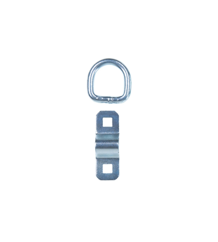 OCCHIELLO A "D" 25 X 70 MM. TENUTA 250 KG. CON STAFFA DI ANCORAGGIO
