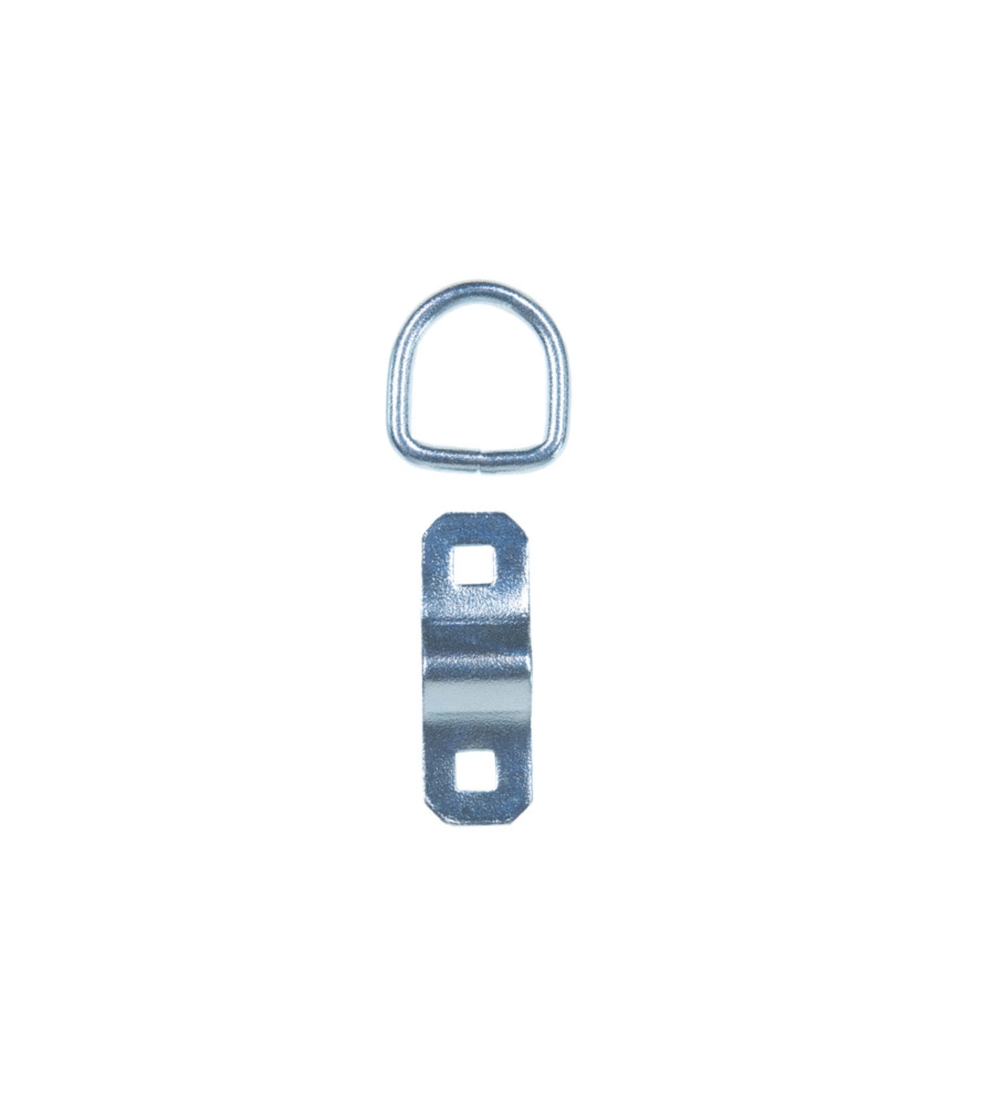 OCCHIELLO A "D" 30 X 90 MM. TENUTA 625 KG. CON STAFFA DI ANCORAGGIO