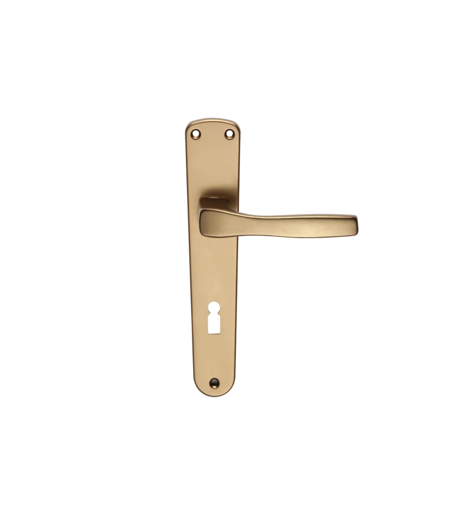 GUARNITURA CON PLACCA SERIE THEA - 90 MM. - FORO CHIAVE - ALLUMINIO BRONZATO