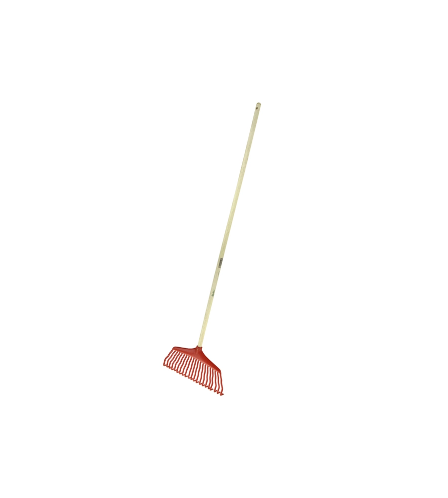 RASTRELLO PER FOGLIE IN PLASTICA CON MANICO IN LEGNO