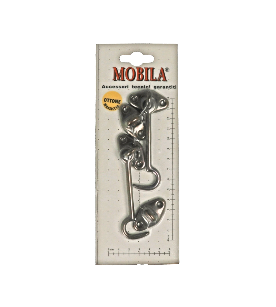 GANCIO PER FINESTRA 60 MM. - BRONZATO - 2 PZ.