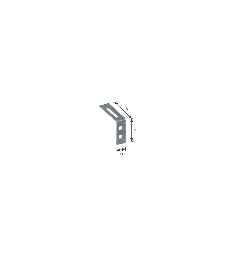PIASTRA AD ANGOLO, REGOLABILE 80 X  20 X 65 MM.