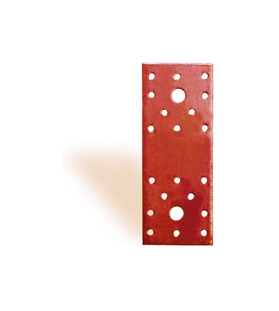 GIUNTO A PIASTRA FORATO PLASTIFICATO 100 X 35 MM.