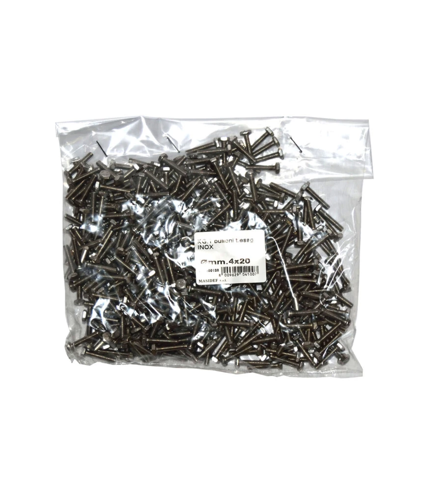 VITI TESTA ESAGONALE IN ACCIAIO INOX A2 - M4 X 20 - 1 KG.