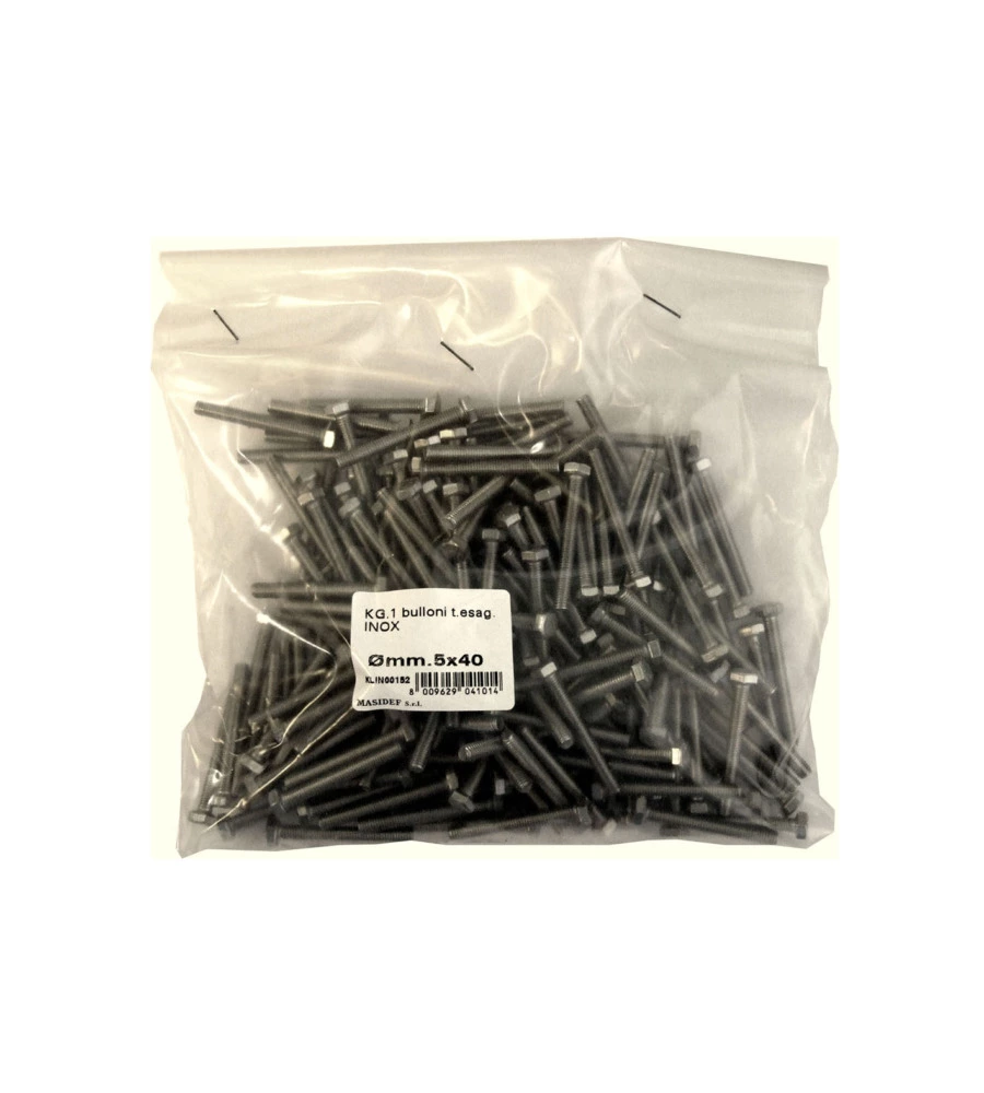 VITI TESTA ESAGONALE IN ACCIAIO INOX A2 - M5 X 40 - 1 KG.