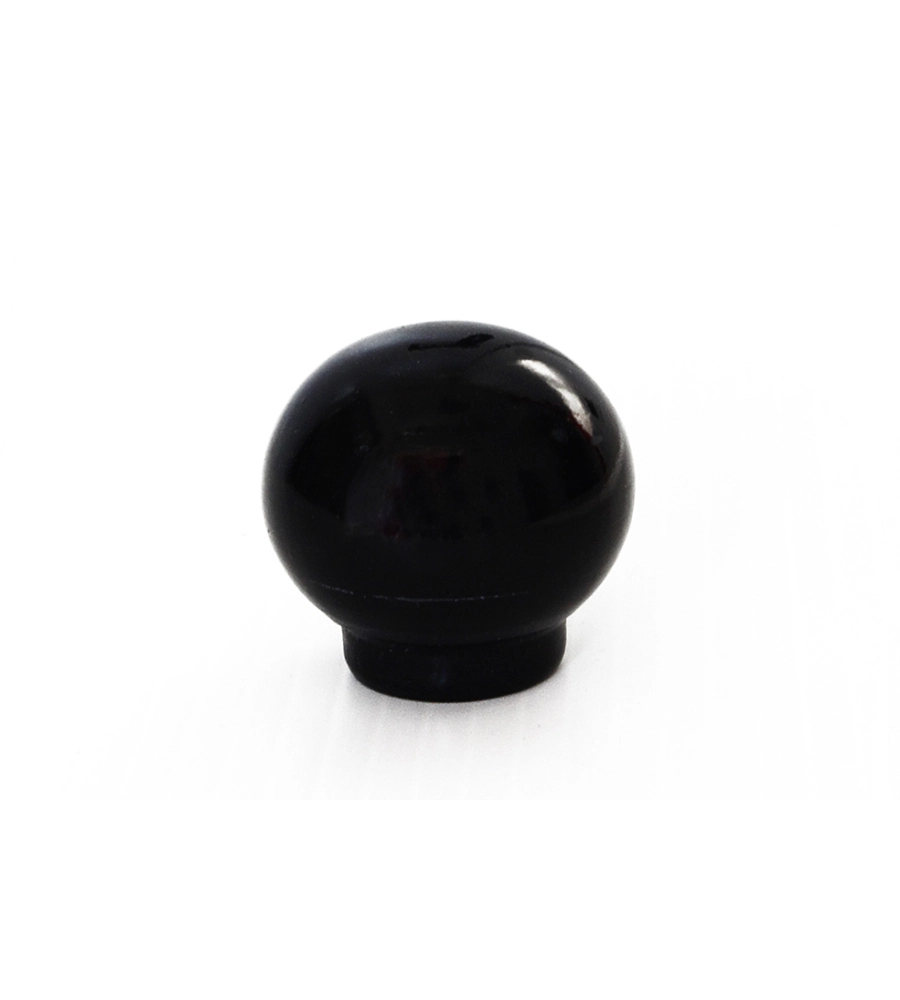 POMOLO IN LEGNO - Ø 22 MM. - NERO BRILLANTE