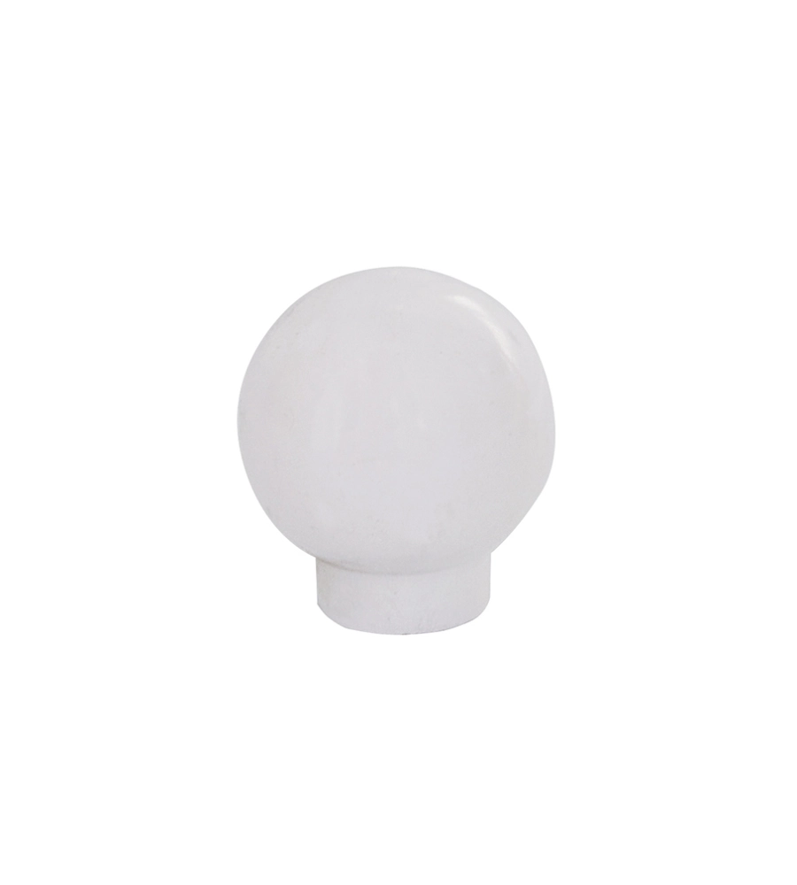 POMOLO IN LEGNO - Ø 22 MM. - BIANCO BRILLANTE