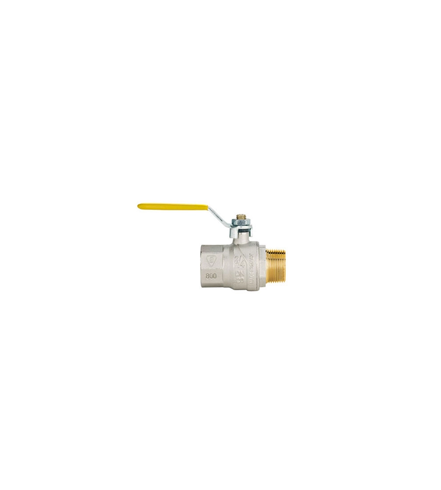 RUBINETTO A SFERA DRITTA PER ARRESTO GAS, MASCHIO - FEMMINA - 1/2"