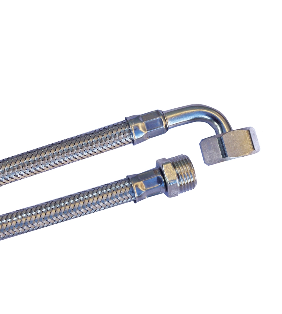 ATTACCHINO FLESSIBILE CON ATTACCO A PIPA MASCHIO - FEMMINA M 1/2" - F 3/4" - 40 CM.