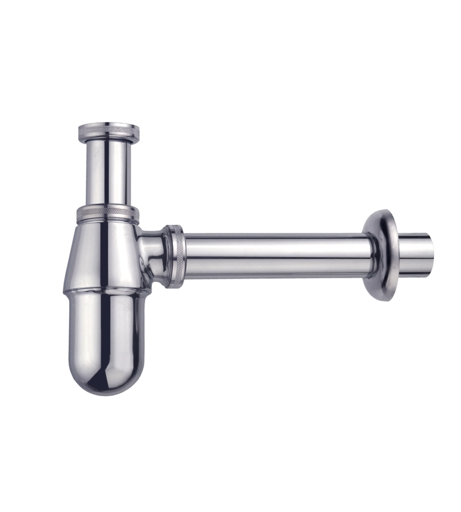 SIFONE A BOTTIGLIA 1 1/4" IN OTTONE CROMATO, PER BAGNO