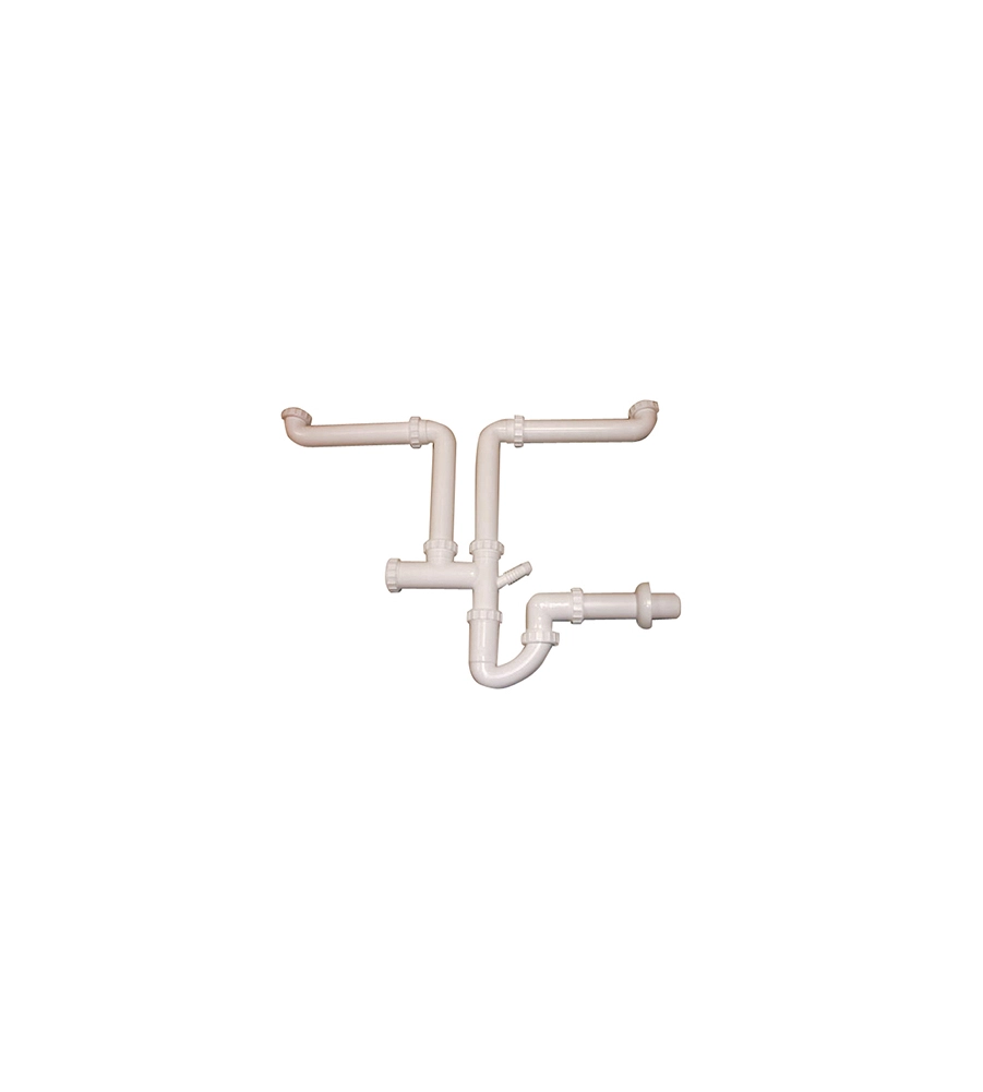 SIFONE SALVASPAZIO A “S” 2 VASCHE 1 1/2" X 40 MM., PER CUCINA