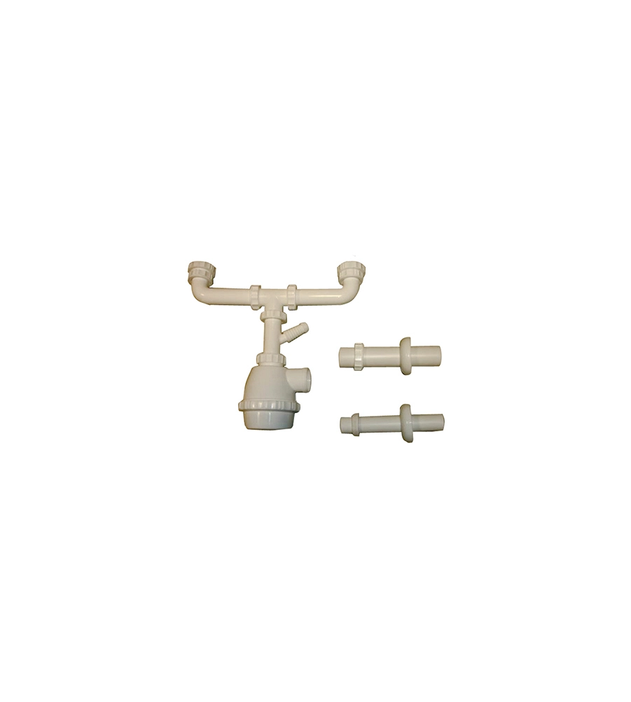 SIFONE A BOTTIGLIA A 2 VIE 1 1/4" E 1 1/2" X 32 - 40 MM., PER CUCINA