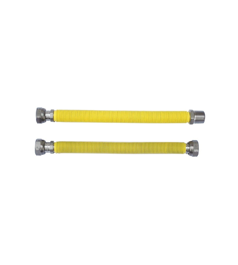 TUBO GIUNTO GAS FLESSIBILE ED ESTENSIBILE IN ACCIAIO INOX 100/200 MM. M/F 1/2"