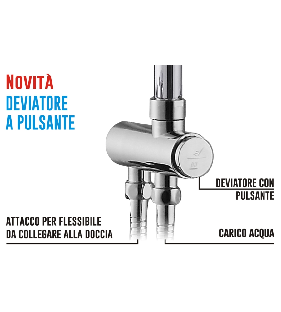 COLONNA DOCCIA "JIRO" CON DEVIATORE A PULSANTE