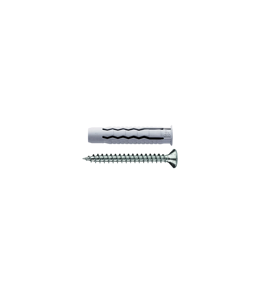 TASSELLI IN NYLON UNIVERSALI A 4 SETTORI Ø 10 X 50 CON VITI TPS 6,0 X 60 - 4 PZ.