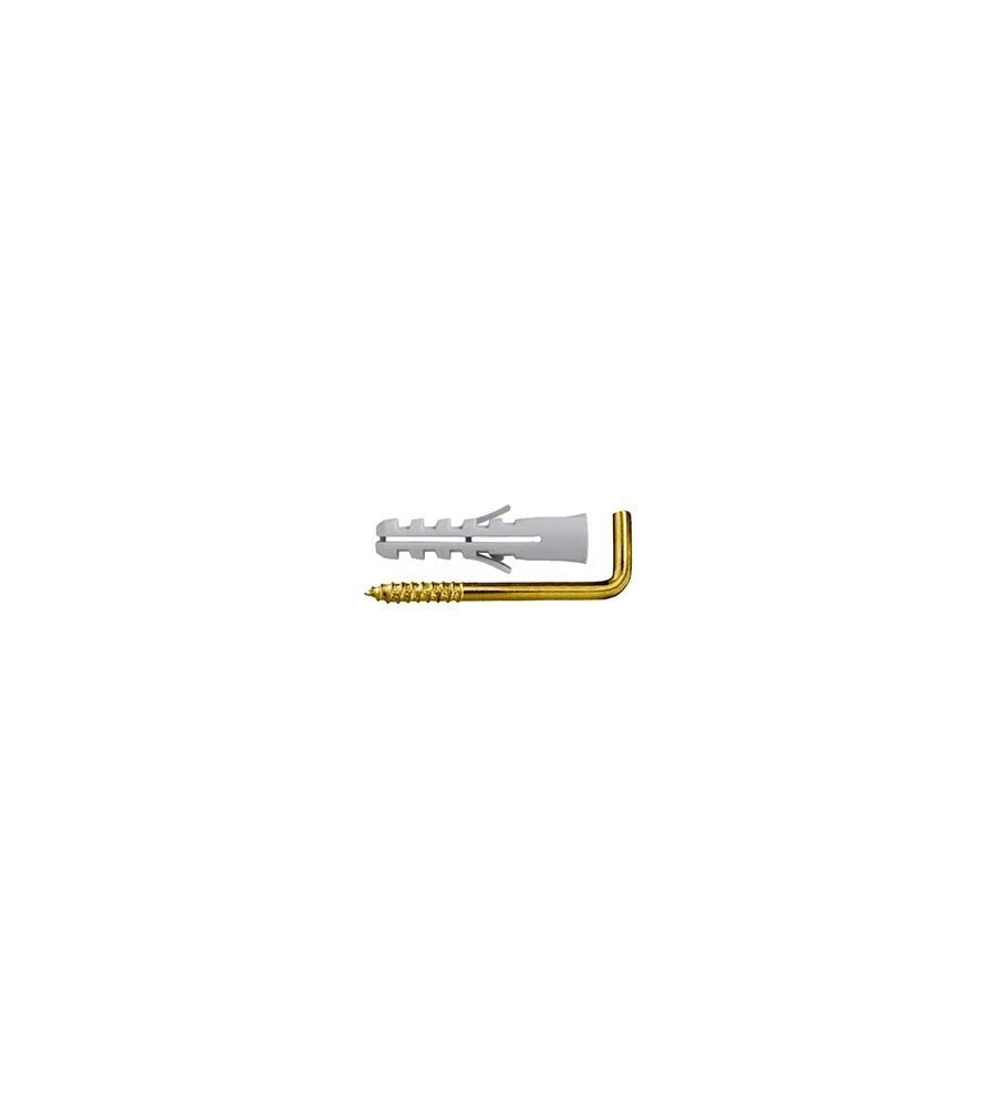TASSELLI IN NYLON Ø 4 X 20 SENZA COLLARINO CON GANCIO APPENDIQUADRI 2,5X32 - 20 PZ.