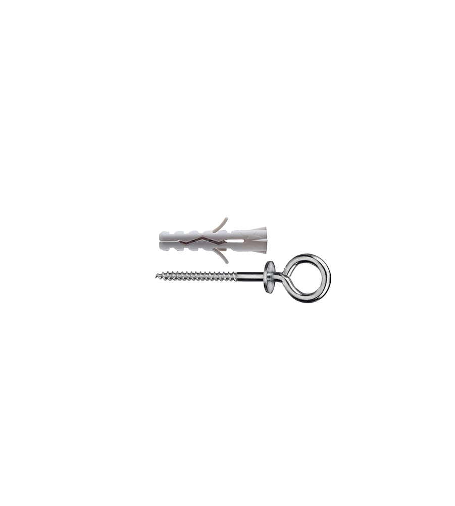 TASSELLI IN NYLON Ø 6 X 30 SENZA COLLARINO CON OCCHIOLO CHIUSO 12 PZ.