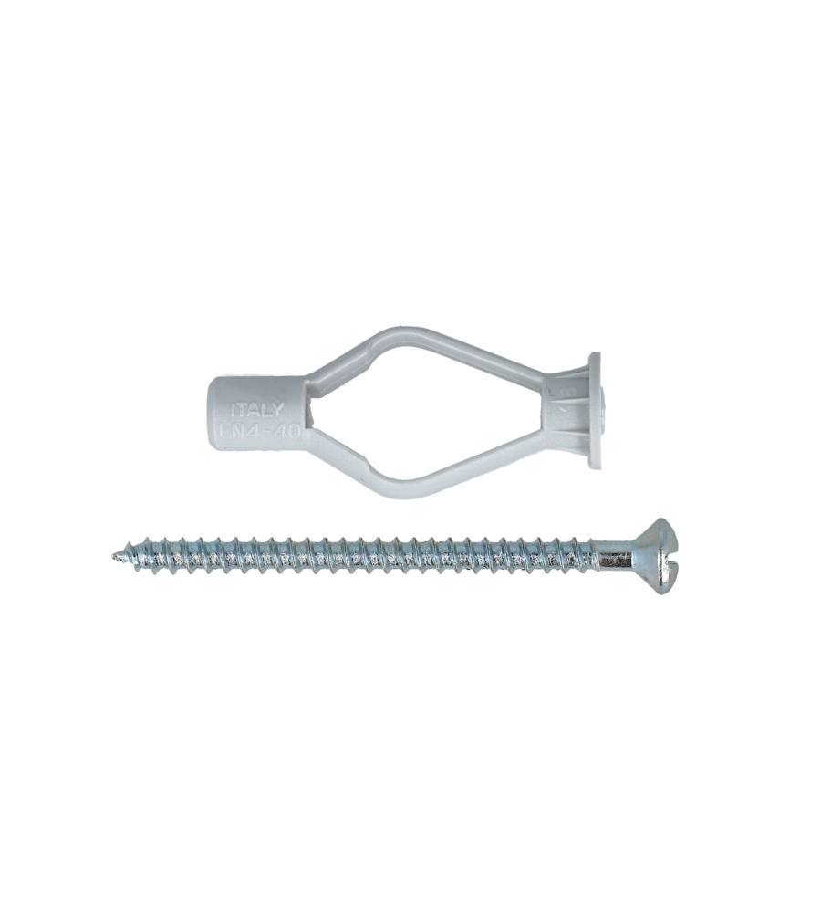 TASSELLI IN NYLON 8 X 40 MM PER PARETI VUOTE, CON VITI TESTA CILINDRICA 4 X 45 - 6 PZ.