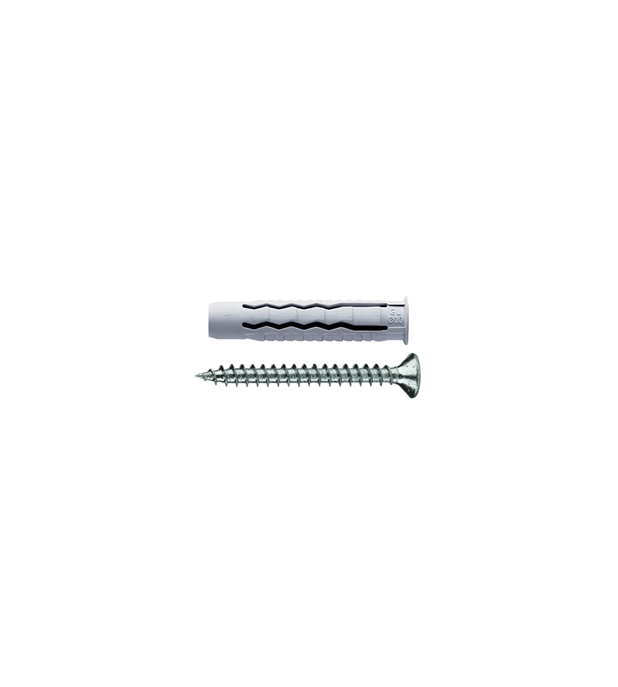 TASSELLI IN NYLON UNIVERSALI A 4 SETTORI Ø 10 X 50 CON VITI TPS 6,0 X 60 -  20 PZ.
