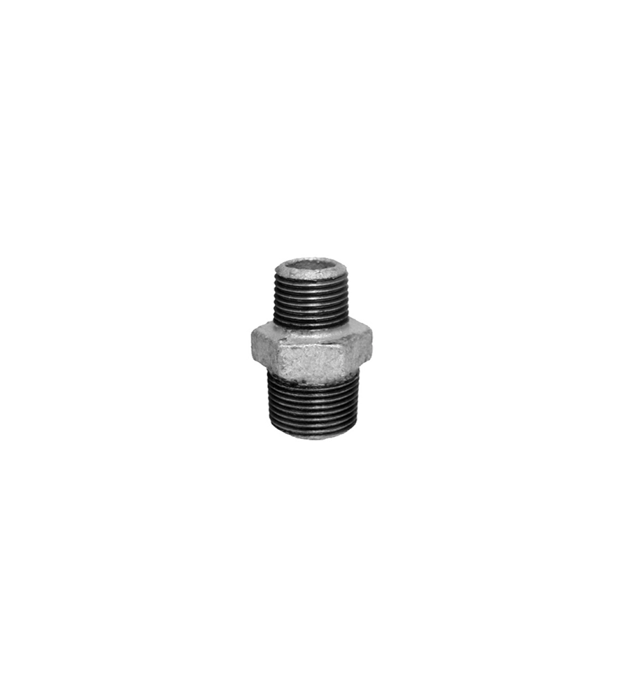 GIUNTO ZINCATO RIDOTTO MASCHIO A DOPPIO FILETTO 3/4" - 1/2"