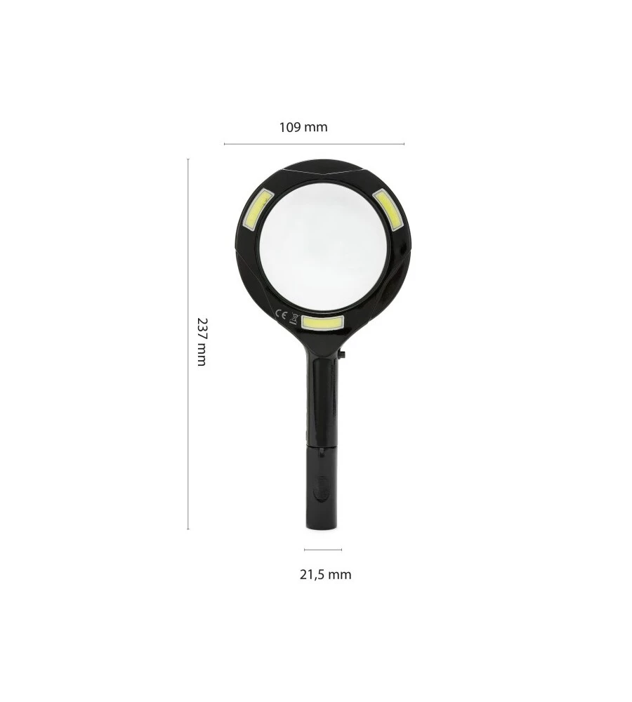 LENTE INGRANDIMENTO A PILA VELAMP CON  12 LED