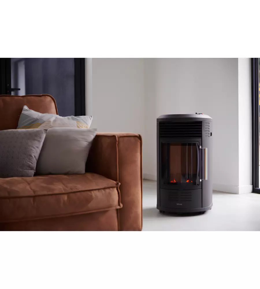 STUFA A GAS QLIMA "GH8034" NERO 3,4 KW CON FIAMMA ROSSA