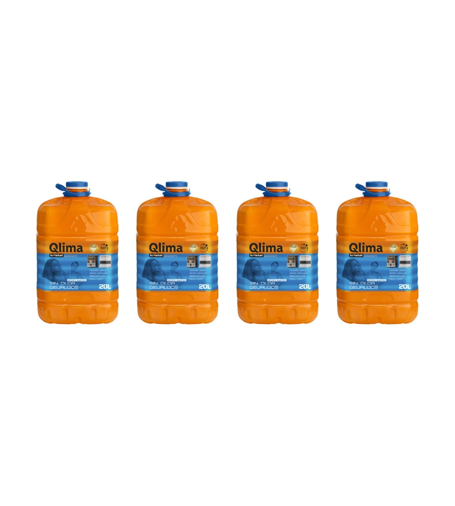 Combustibile liquido per stufe inodore 4 taniche- qlima kristal, 80 litri |  Eurobrico