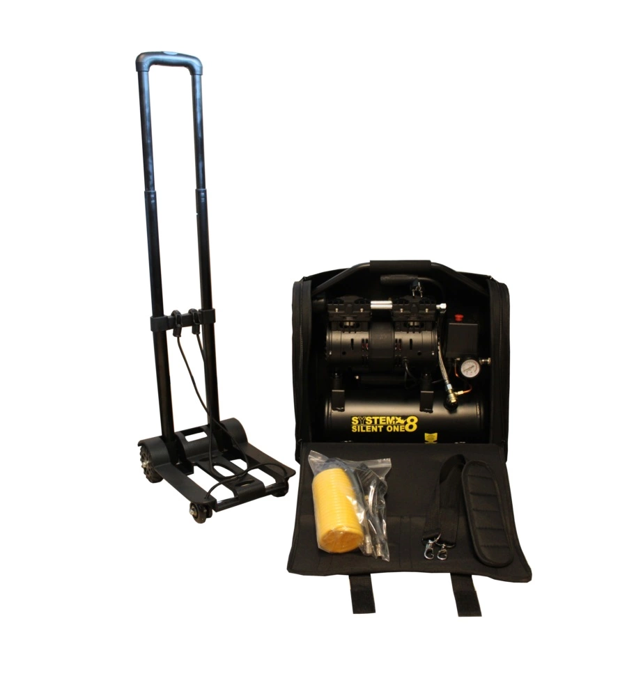 COMPRESSORE ARIA PORTATILE SYSTEM+ CON TROLLEY E ACCESSORI 8L 0,95HP - COD. SY061