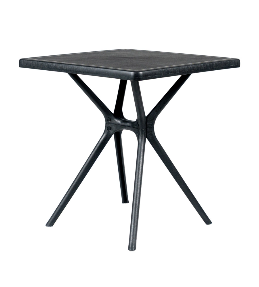 TAVOLO DA ESTERNO "HUGO" IN POLIPROPILENE ANTRACITE 70X70X72 CM