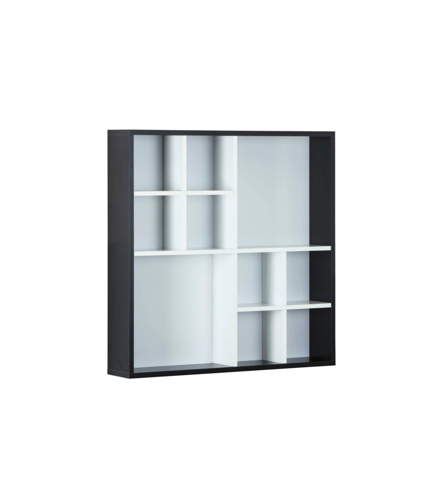 VETRINETTA BIANCA E NERA CON 10 SCOMPARTI, 70X13X70 CM