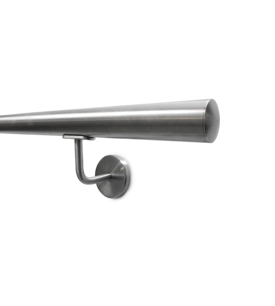 CORRIMANO TONDO IN ACCIAIO INOX AISI 304 SATINATO DA 3 METRI - KIT COMPLETO CON ANCORAGGIO