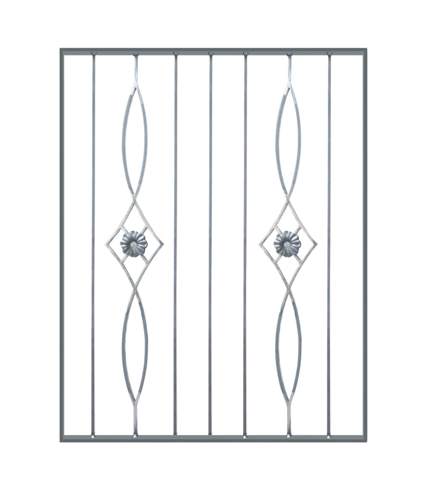 PANNELLO ORNAMENTALE PER RECINZIONE MODULARE IN FERRO ZINCATO - 850xH1012 MM