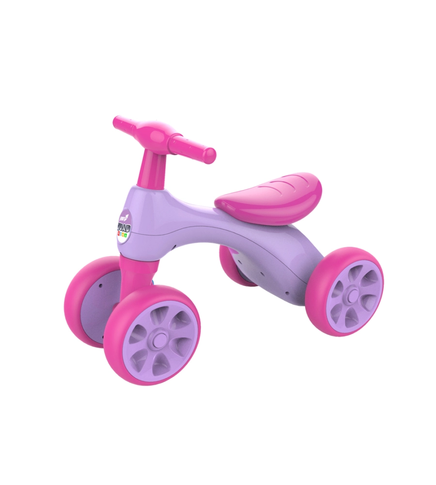 BICI PEDAGOGICA QUAD CON 4 RUOTE, COLORE ROSA