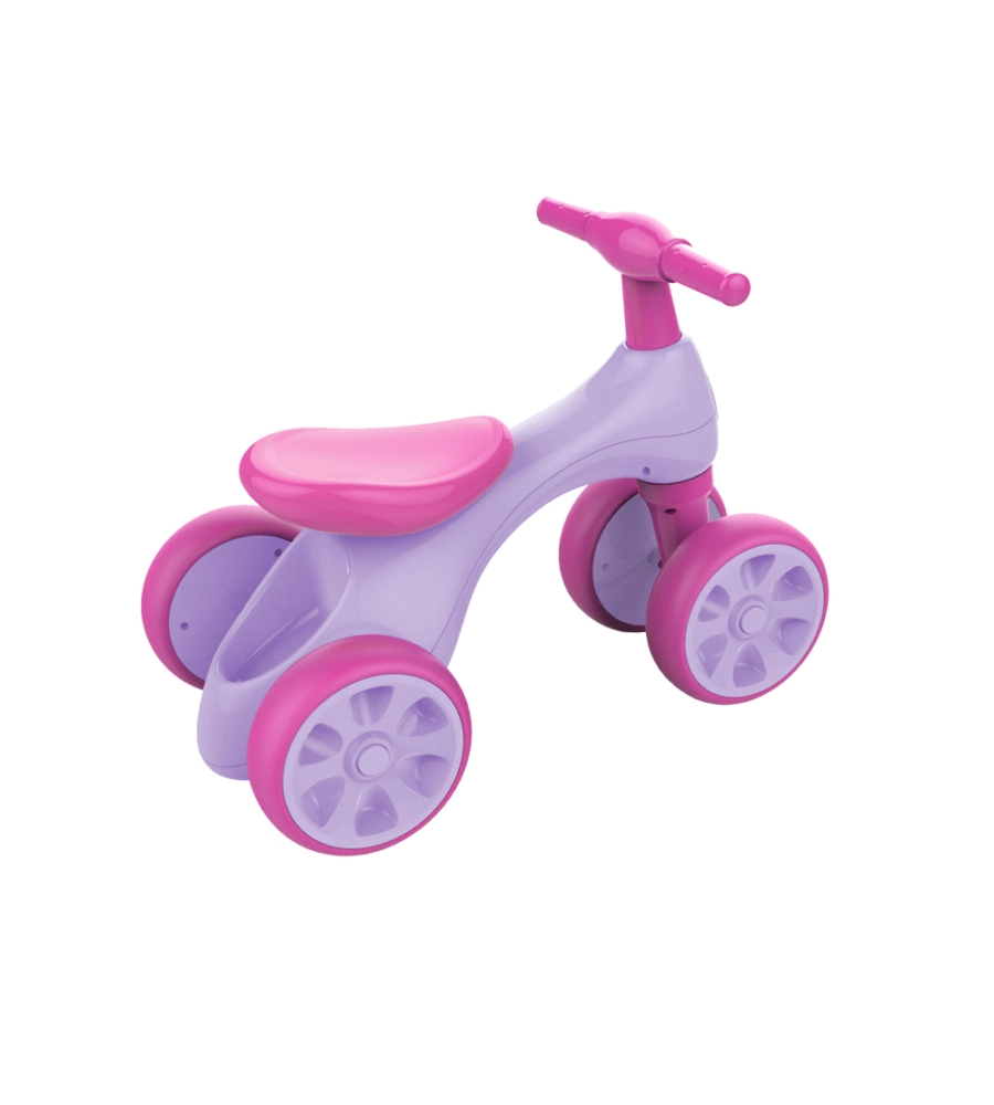 BICI PEDAGOGICA QUAD CON 4 RUOTE, COLORE ROSA