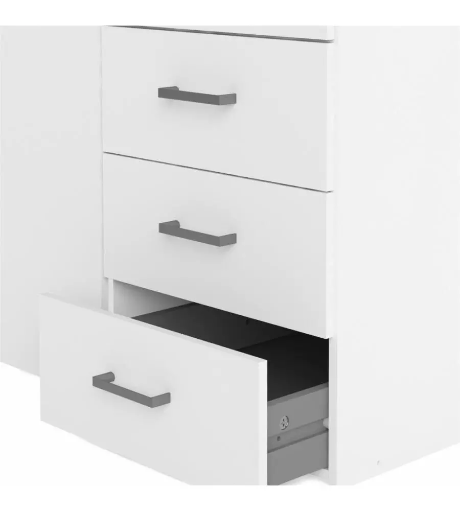 ARMADIO "SPACE" CON 3 ANTE E 3 CASSETTI BIANCO, 115,8X49,5X200,4 CM