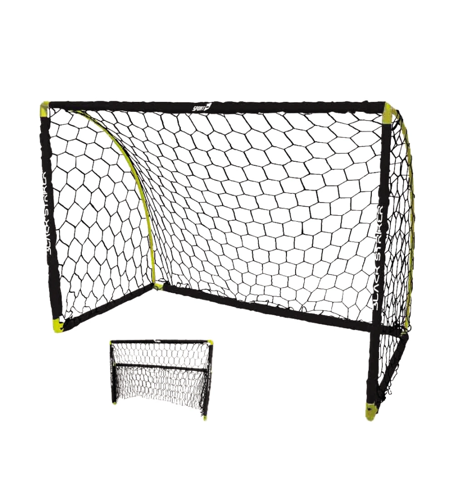 PORTA DA CALCIO PER BAMBINI DA ESTERNO SALVASPAZIO BLACK STRIKER, 180X91X120 CM