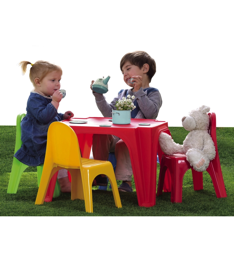 TAVOLO PIC NIC DA ESTERNO PER BAMBINI CON 4 SEDUTE MODELLO "4 AMICI"