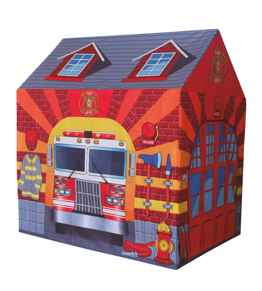 TENDA DA ESTERNO PER BAMBINI MODELLO CASERMA DEI POMPIERI, 95X72X105 CM