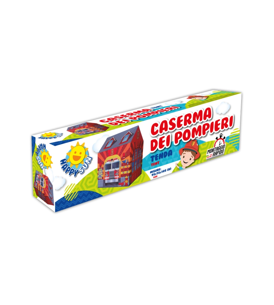TENDA DA ESTERNO PER BAMBINI MODELLO CASERMA DEI POMPIERI, 95X72X105 CM