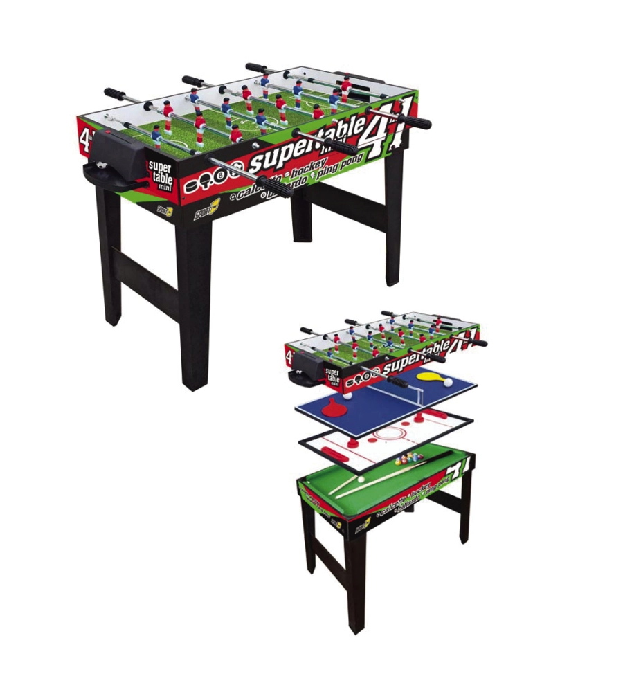 SUPERTAVOLO PER BAMBINI 4 GIOCHI IN 1 MINI, 97,5X48X69 CM