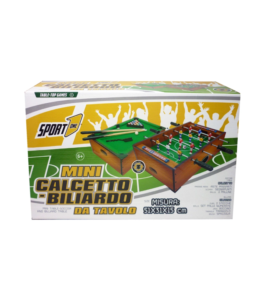 CALCETTO E BILIARDO DA TAVOLO PER BAMBINI 2 IN 1, 51X31X15 CM