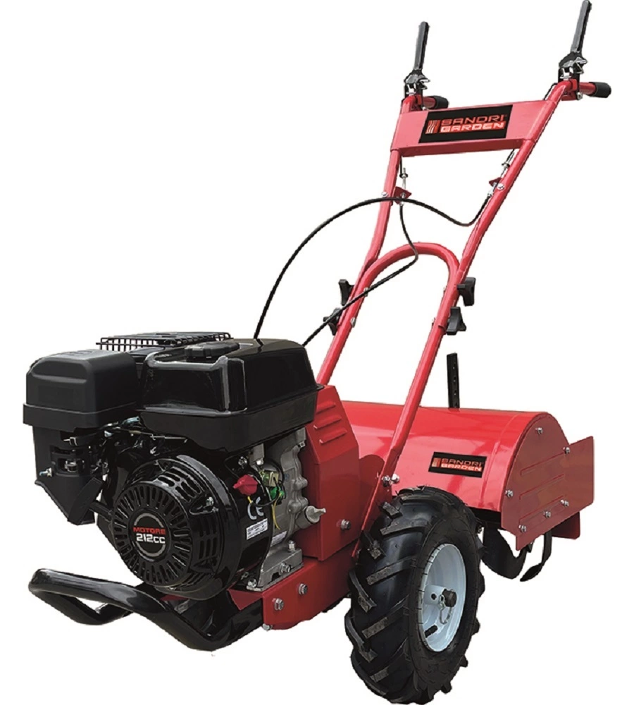 MOTOCOLTIVATORE A SCOPPIO SEMOVENTE SANDRIGARDEN "SG-MC 65" CON FRESA IN ACCIAIO E LARGHEZZA TAGLIO 50 CM, 212 CC