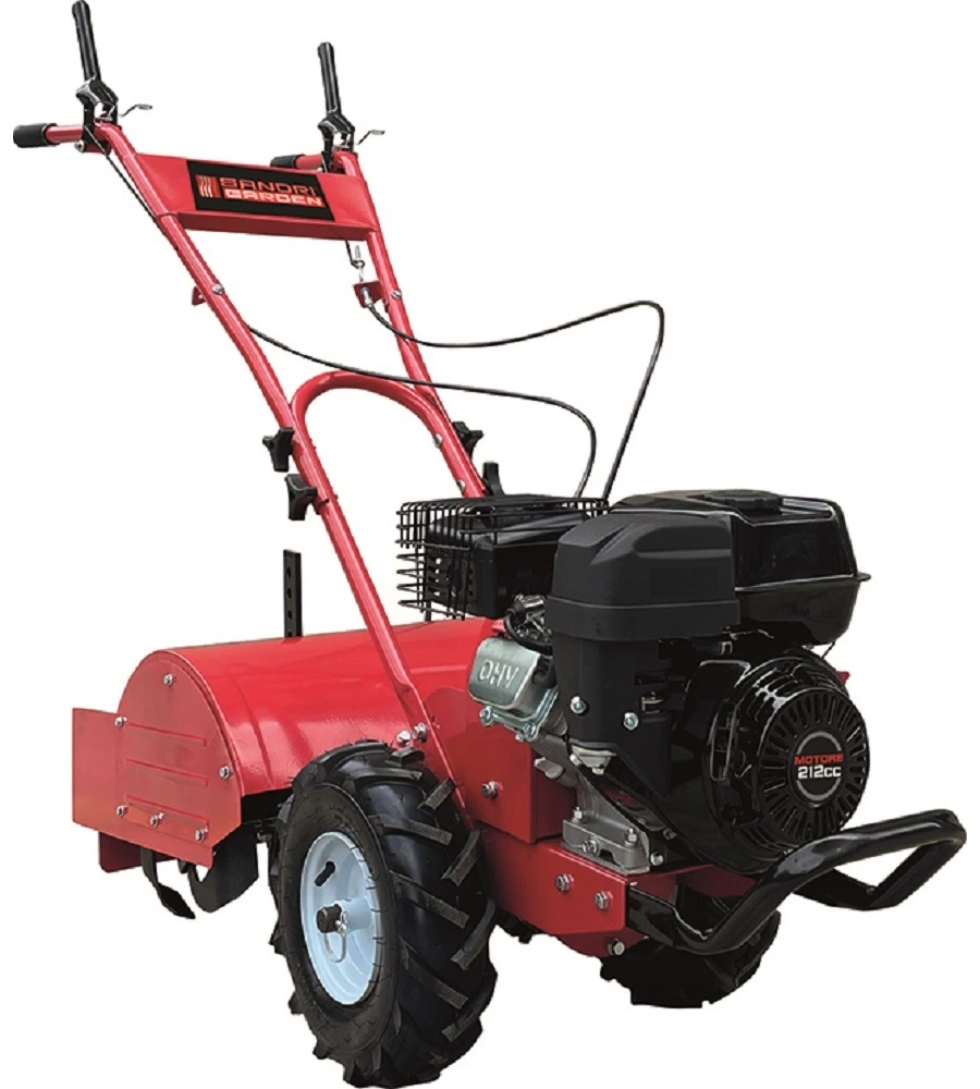 MOTOCOLTIVATORE A SCOPPIO SEMOVENTE SANDRIGARDEN "SG-MC 65" CON FRESA IN ACCIAIO E LARGHEZZA TAGLIO 50 CM, 212 CC